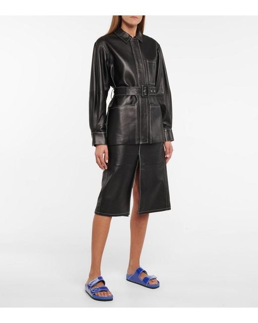 Proenza Schouler Blue X Birkenstock Leather Slides