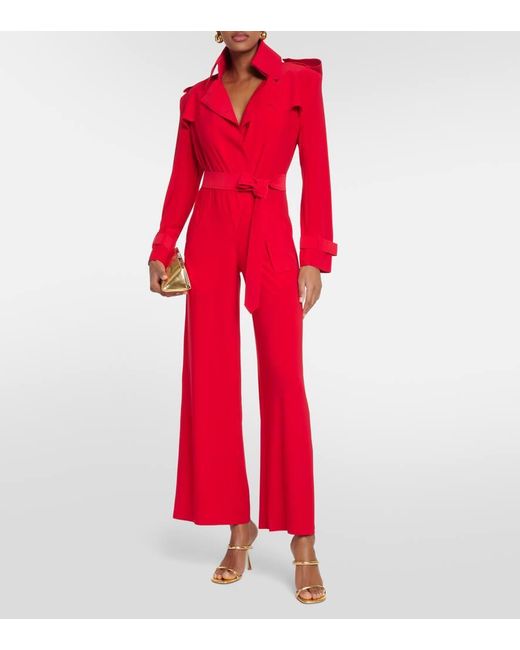 Norma Kamali Red Belted Jumpsuit