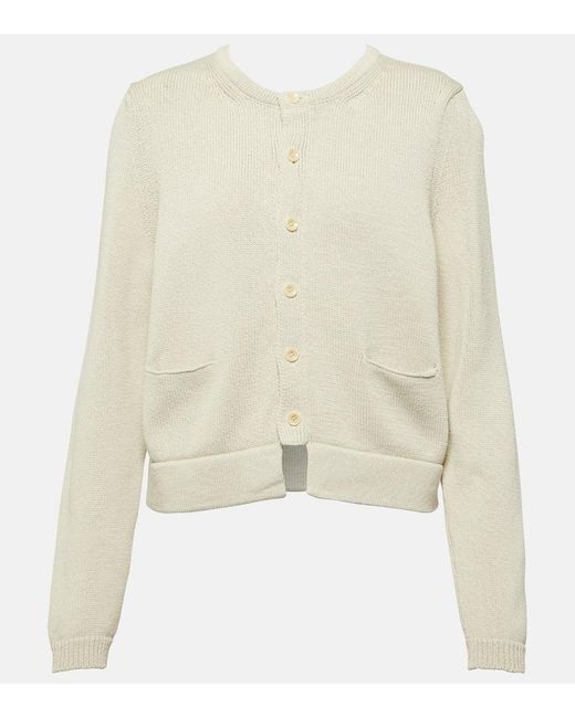 Lemaire Natural Cropped Cotton Cardigan