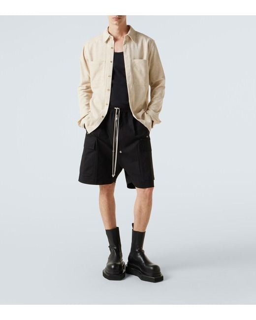Rick Owens Natural Cotton And Linen Corduroy Overshirt for men