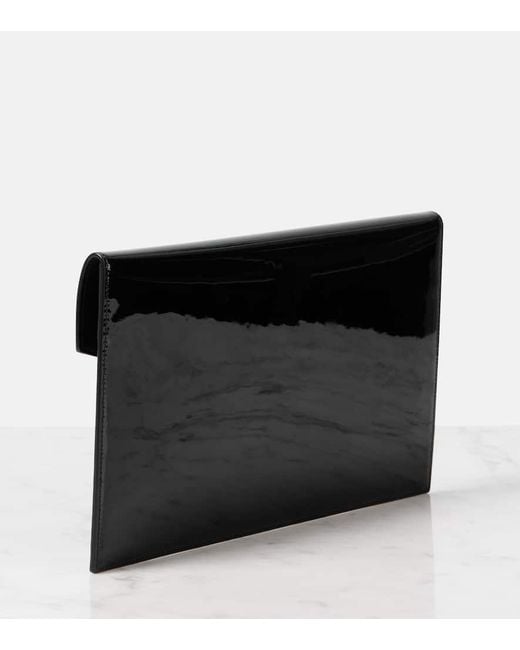 Saint Laurent Black Uptown Beutel Aus Lackleder