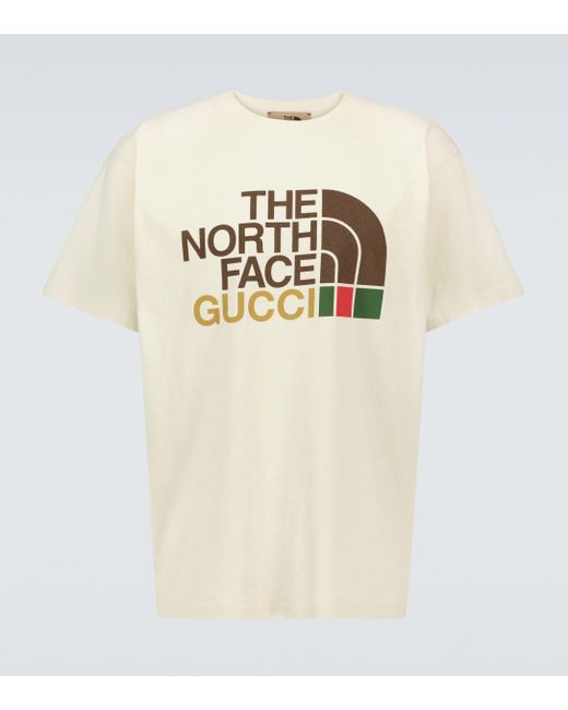 Camiseta algodón The North Face x Gucci de hombre de color White