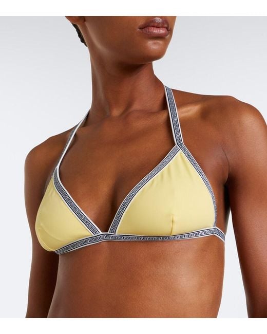 Versace Natural Greca Bikini Top