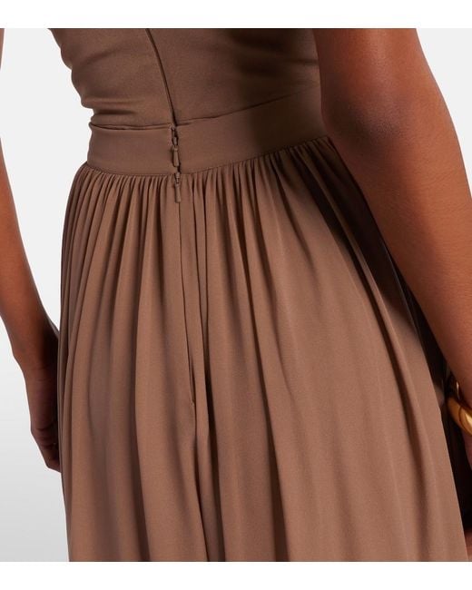 Elie Saab Brown Draped Silk Pants