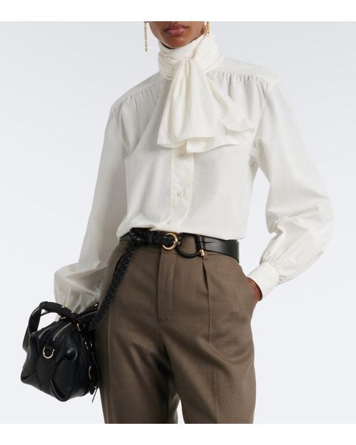 Blusa Con Sciarpa di Ralph Lauren in White