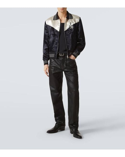 Amiri Blue Music Note Bomber Jacket for men