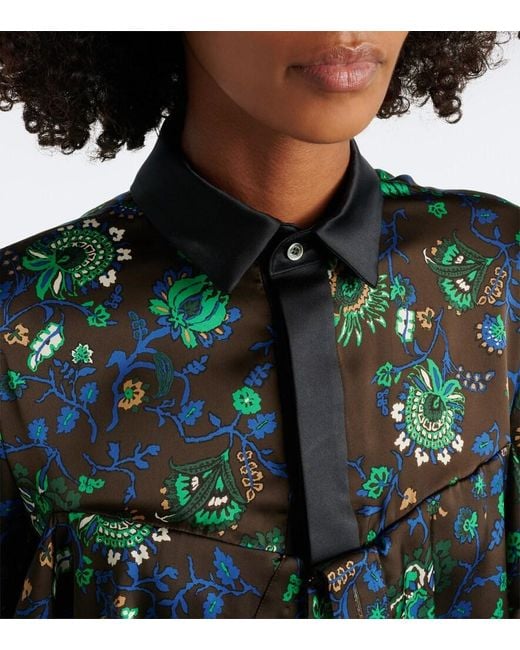 Sacai Green Floral Blouse