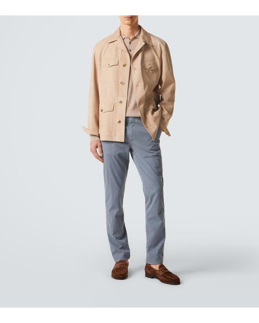Canali Blue Cotton Chinos for men
