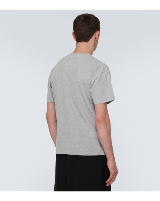 Saint Laurent Gray Cassandre Cotton-blend Pique T-shirt for men