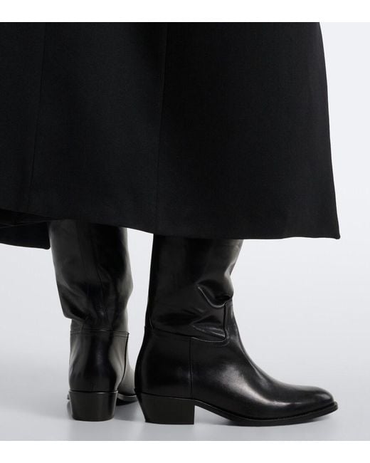 Jude Black Den Leather Knee-High Boots