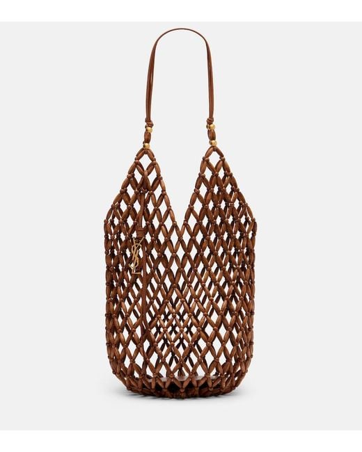 Saint Laurent Metallic Supple Beaded Tote Bag