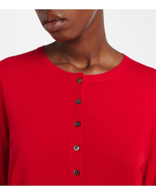 Leset Red James Wool Cardigan