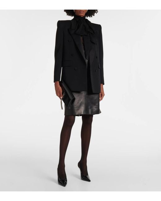 Saint Laurent Black Crystal-Embellished Tights