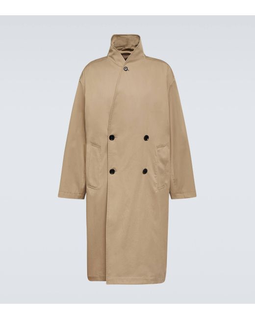 Lemaire Natural Cotton Gabardine Trench Coat for men