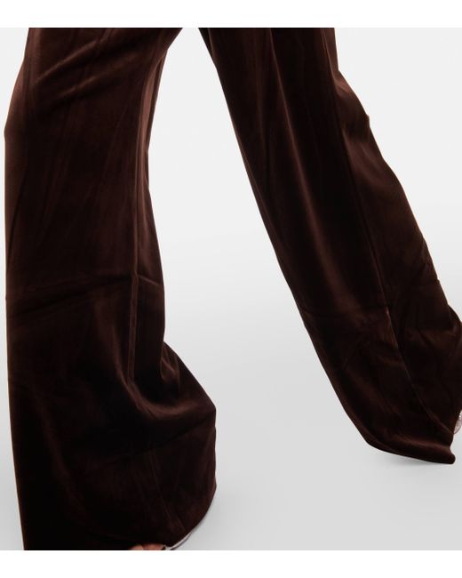 Alex Perry Black Rowe High-rise Wide-leg Velvet Pants