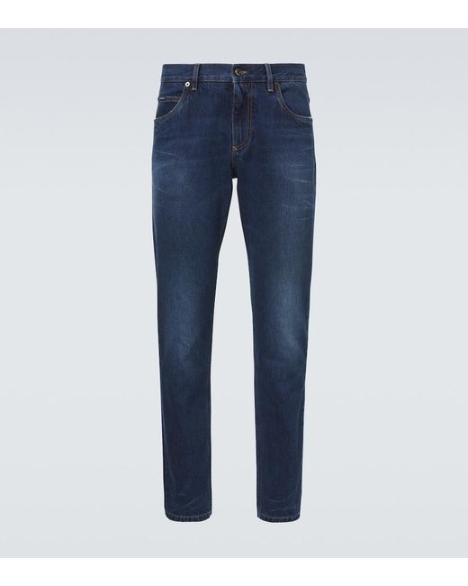 Dolce & Gabbana Blue Straight Jeans for men