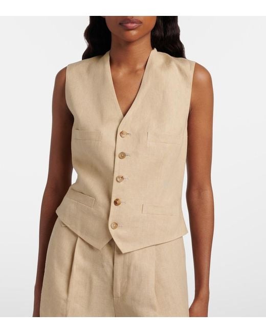 Ralph Lauren Natural Jaiden Linen Vest