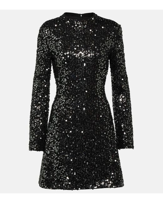 Jonathan Simkhai Black Safia Embellished Crepe Mini Dress