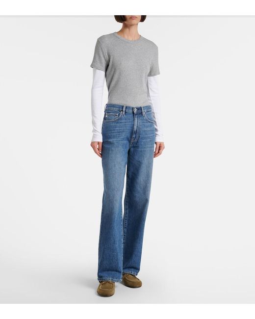 AG Jeans Blue Kora High-Rise Wide-Leg Jeans