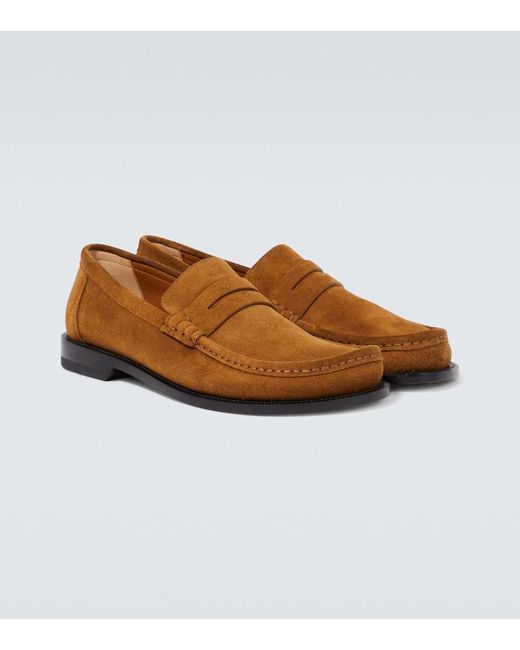 Loewe Loafers Campo Aus Veloursleder in Brown für Herren