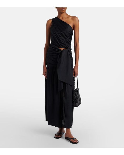 ViX Black Zoe Draped Maxi Skirt