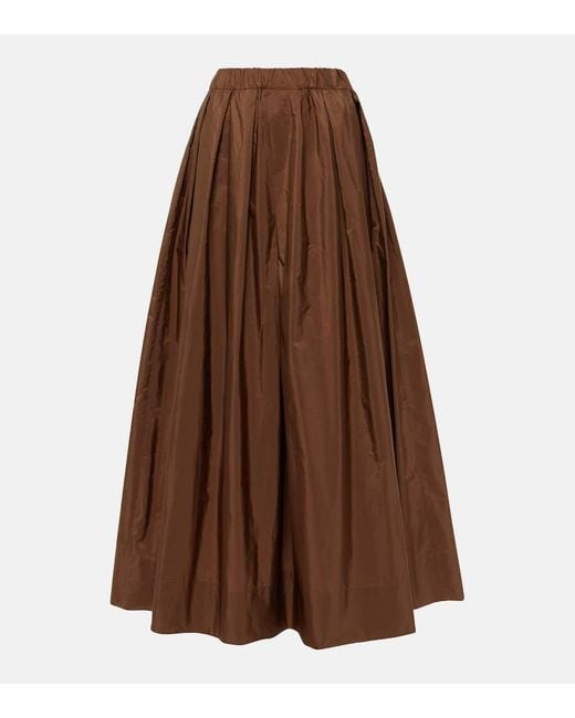Falda larga Tripoli de tafetan plisada Max Mara de color Brown