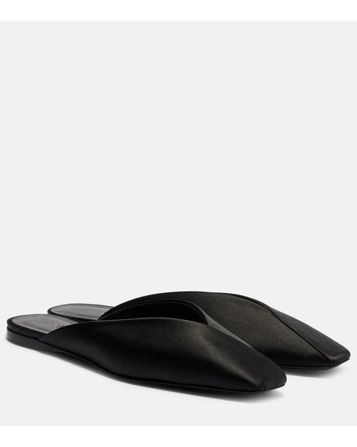 Max Mara Black Satin Mules