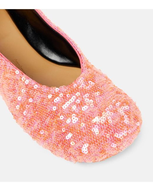 J.W. Anderson Pink Ballerinas Mit Pailletten