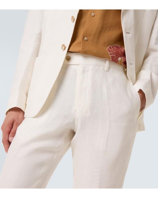 Pantalones Rectos Affonso De Lino Frescobol Carioca de hombre de color White
