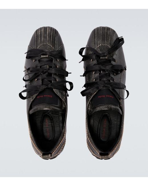 Simone Rocha Black Ballerina Grip Leather Sneakers for men