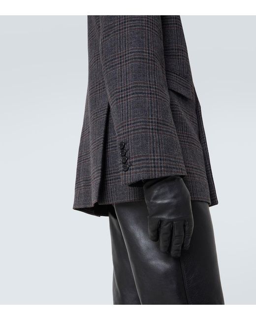 Saint Laurent Blue Checked Wool And Cashmere Blazer for men