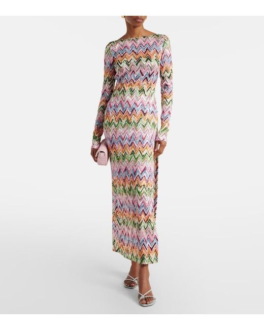 Missoni White Zigzag Maxi Dress