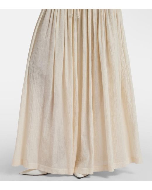 The Row White Berenice Cotton Muslin Wide-Leg Pants