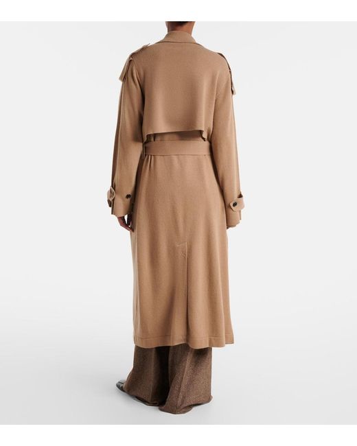 Jardin Des Orangers Brown Belted Wool And Cashmere Trench Coat