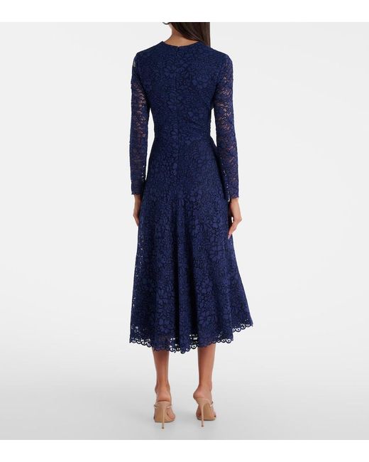 Costarellos Blue Marlena Embellished Lace Cocktail Dress