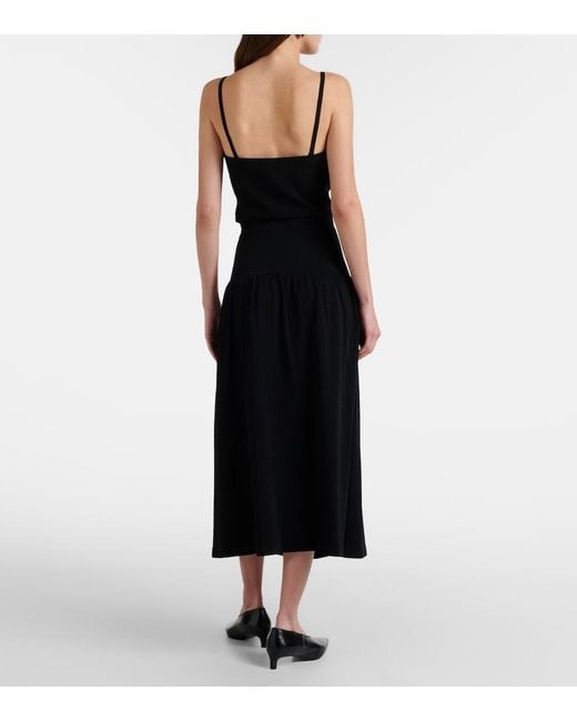 Vince Black Knitted High-Rise Midi Skirt