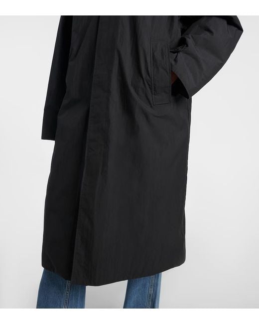 AYA MUSE Black Hooded Cotton-Blend Coat