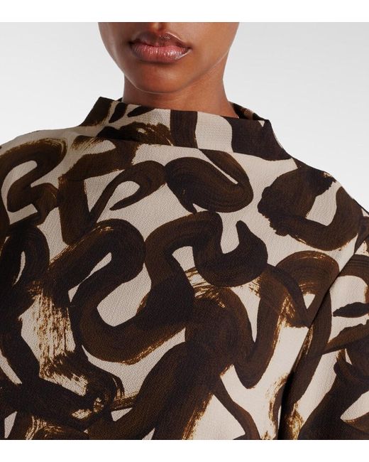 Dries Van Noten Brown Printed Top