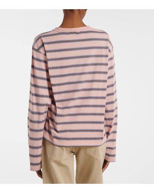 Prada Pink Striped Cotton Jersey Top