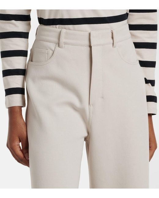 Max Mara Natural Max Mara Brioso Cotton-Blend Wide-Leg Pants