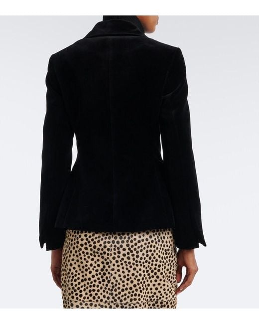 Rohe Black Single-Breasted Cotton Velvet Blazer