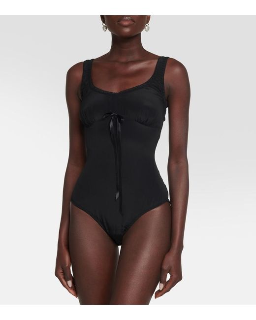 Simone Rocha Black Bow-Embellished Bodysuit