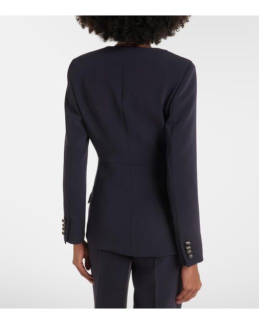 Max Mara Blue Pleated Cady Blazer