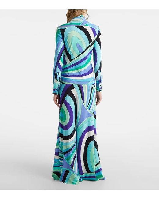 Emilio Pucci Blue Hemd Iride