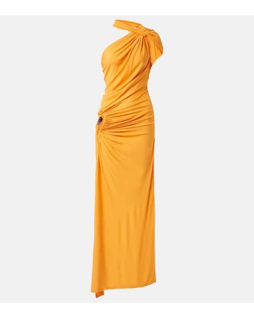Christopher Esber Metallic Robe Helix Crystal Aus Jersey