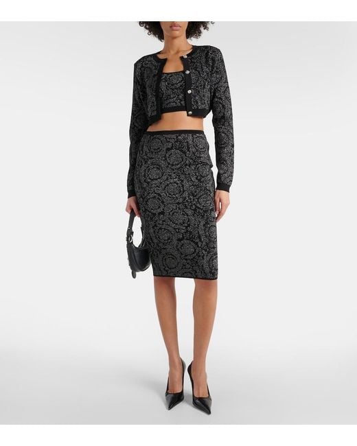 Versace Black Cropped Cardigan