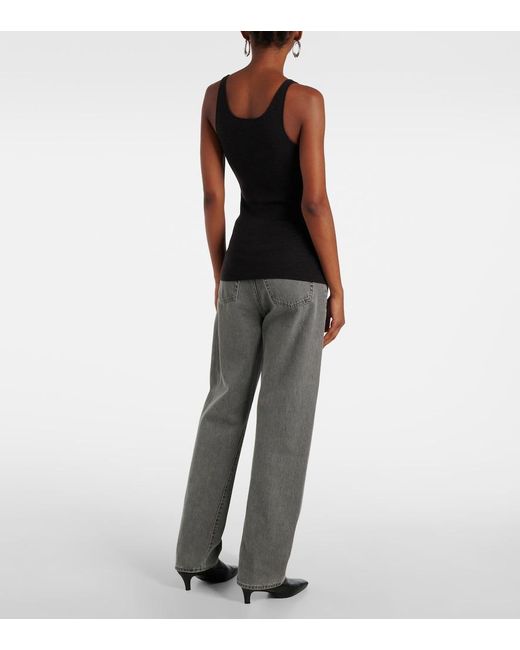 Totême Black Wool-Blend Tank Top