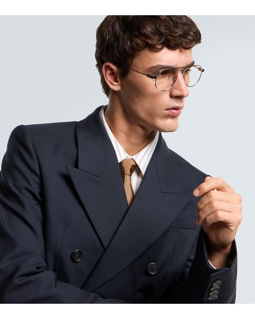 Saint Laurent Metallic Sl 808 Opt Aviator Glasses for men