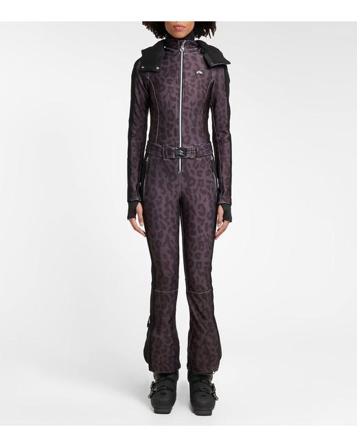 Jet Set Gray Magic Ghoster Leopard-Print Ski Suit