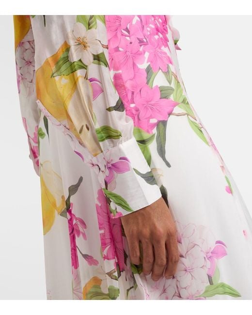 LEO LIN Pink Lilith Printed Maxi Dress
